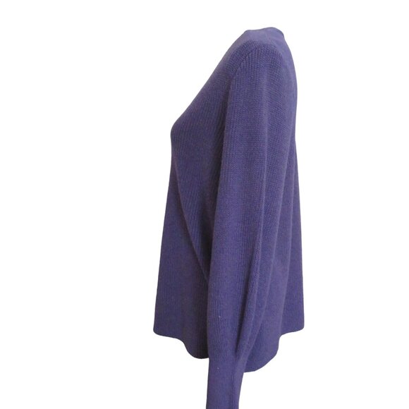 🔥HP🔥 NIC+ZOE Shaker Stitch Cotton Blend Crewneck Sweater, Fig, XL - NWOT - Picture 3 of 7